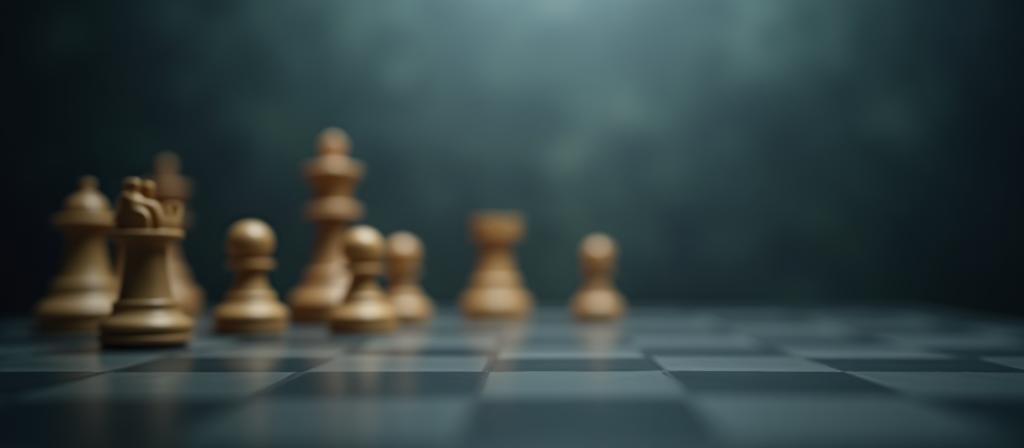 Subtle background image of a chess board and pieces